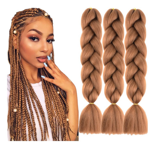 3 Pz Extensiones 100% De Kanekalon Puro Trenzas Africanas A Escoger