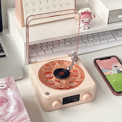 Tocadiscos Recargable Con Diseño De Altavoz Inalámbrico Retr