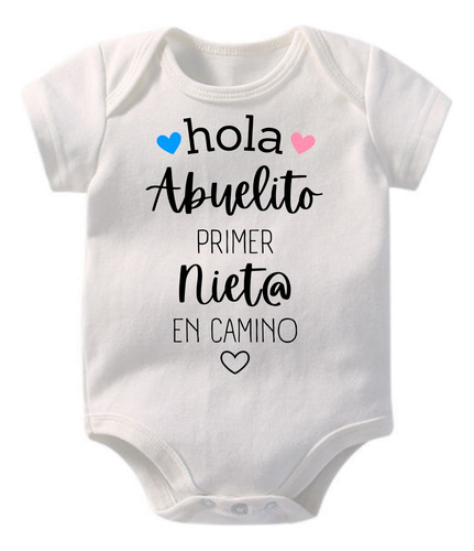 Body Bebe Con Frases Bebe En Camino, Noticias A Abuelos. Blanco 9-12 M Abuelito