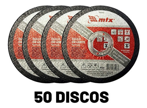 Combo 50 Discos De Corte Para Metal 115x1x22mm 7432655 Mtx