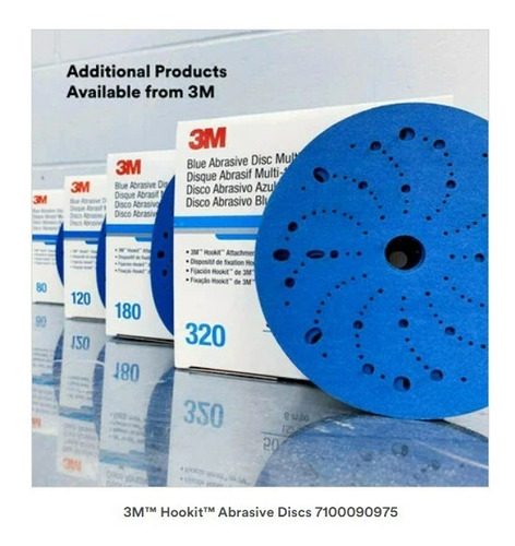 3m Hookit, Disco Abrasivo Azul Multiagujero (grano 180)