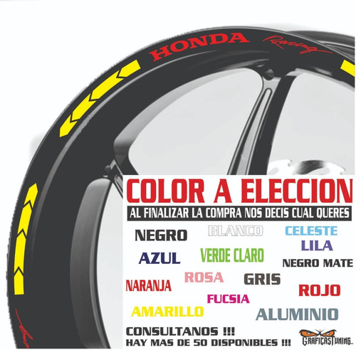 Imagen 7 de 10 de Calcos Honda Llantas + Regalo - 00150 Graficastuning