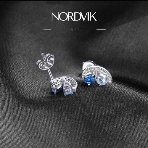 Imagen 3 de 10 de Aros De Plata 925, Topacio Azul, Regalo Para Mujer, Joyas