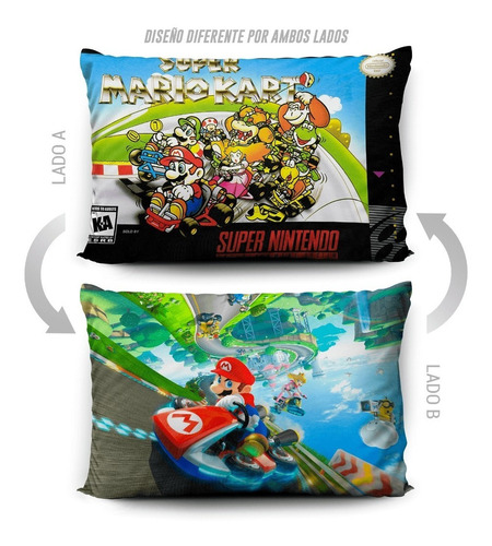 Imagen 5 de 5 de Funda De Almohada Super Mario Kart 70x45cm Vudú Love