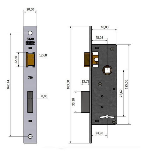 Imagen 2 de 5 de Cerradura Star 720hn | Abelenda Hnos
