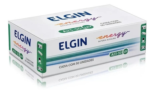 Pilha Elgin 12v A23 Controle Portão Alarme Caixa 50 Pilhas