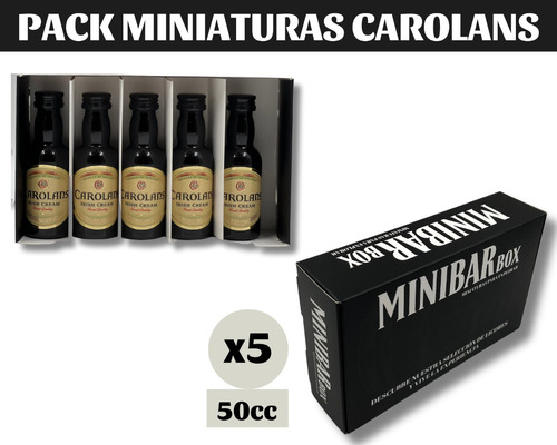 Pack Regalo 5x Miniatura Carolans 50cc Crema De Whisky