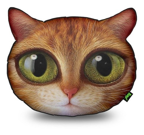 Almofada Big Head Cat Desenho do tecido Gato