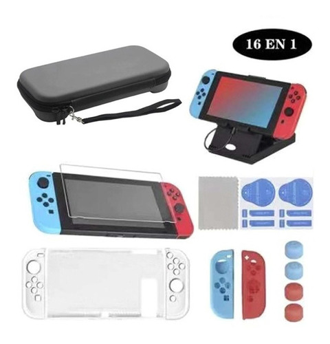 Estuche Y Kit De Accesorios 16 En 1 Para Nintendo Switch