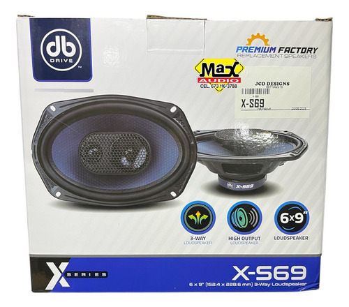 Par De Bocinas 6x9 400w C/ Tweeter Domo Db Drive X-s69 Negro