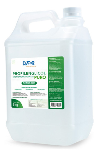 Propilenglicol Puro Usp Grado Alimenticio 5kg Mayoreo