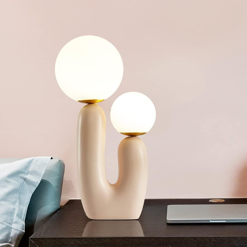 Lámpara De Noche Moderna, Lámpara De Mesa Con Pantalla De Cr