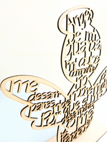 Imagen 2 de 4 de Ángel De La Guarda - Souvenir - 30cm - Mdf / Fibrofacil