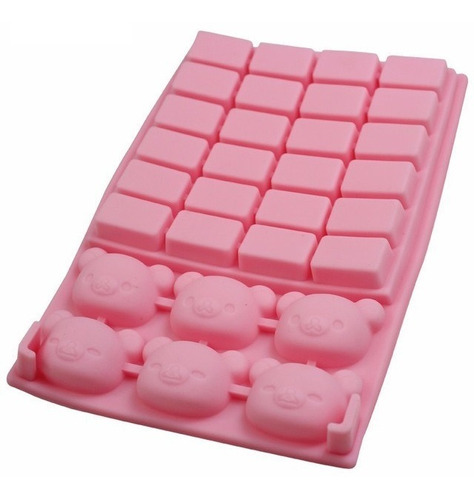 *molde Silicon Ositos Kawaii Cuadros Chocolate Fondant