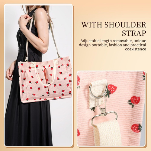 Bolso De Mano Con Parches De Fresa Mujer,bolsa Mano Duradera
