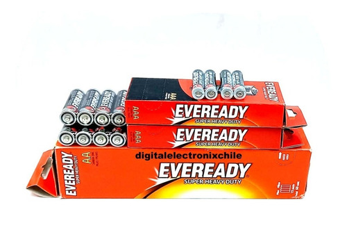 Caja Eveready Doble Aa + Triple Aaa 1.5v Total 100 Unidades