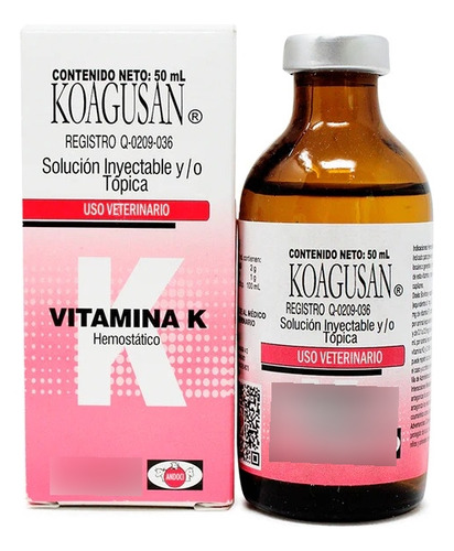 Vitamina K Koagusan Bovinos Caninos 50 Ml Andoci