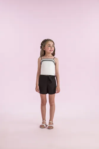 Conjunto Petit Cherie Infantil Cropped Linho Shorts 10 Ao 16