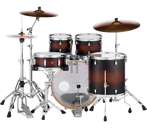 Imagen 2 de 7 de Bateria Pearl Decade Maple 5 Cuerpos B20 T10 T12 Tf14 R14x5 Dmp905p/c 260 Satin Brown