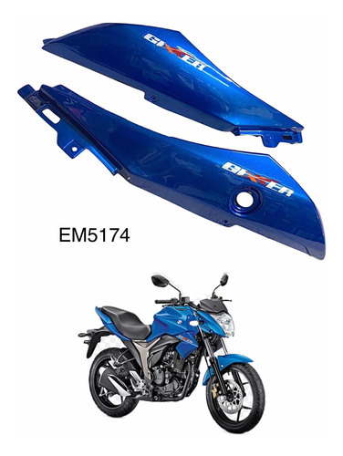 Cubiertas Laterales Traseras Suzuki Gixxer 155 Azules