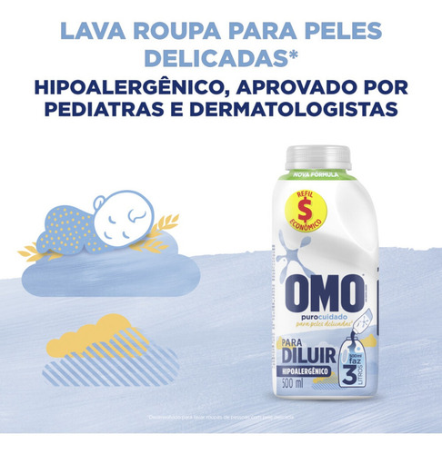 Sabão Líquido Concentrado Puro Cuidado Para Diluir 500ml Omo
