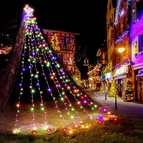 Luces Para Formar Un Arbol De Navidad Estrella Topper Santa