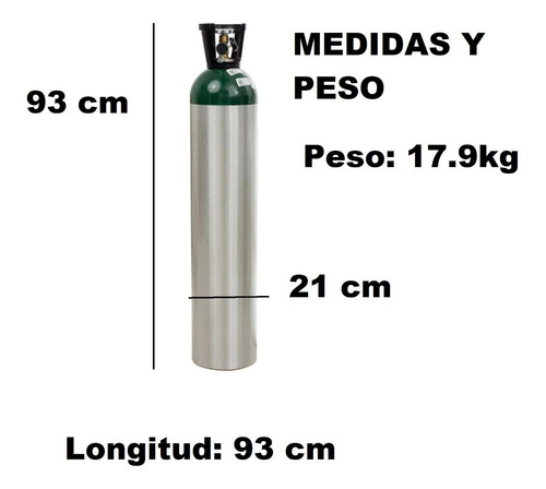 Imagen 5 de 5 de Tanque De Oxígeno Con Regulador 3455 Litros - Vacio
