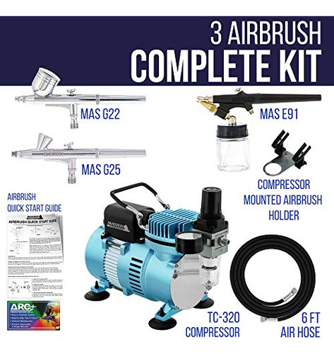 Cool Runner Ii Kit De Sistema De Aerógrafo Compresor D...