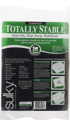 Sulky Totalmente Estable Iron-on Tear-away Estabilizador, 20