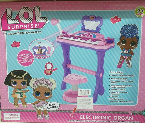 Imagen 2 de 3 de Piano, Teclado Musical Eléctrico, Microfono, Mp3 Lol, Niñas