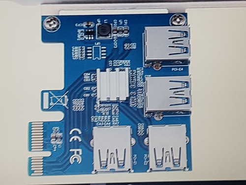 Placa Pci Express 4 Portas Usb 3.0 Mineração Btc Eth Minerar