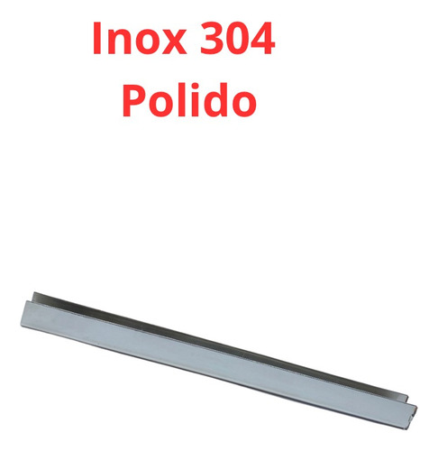 Kit 8 Perfil U Canaleta Aco Inox 304 Polido Vidro 10mmx500mm