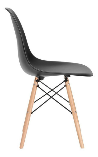 Imagem 2 de 6 de Cadeira Eames Jantar Cozinha Wood Dsw Eiffel Preto