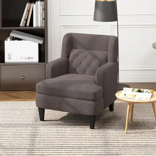 Sillón Acento Moderno Teddy Fleece, Ergonomía Y Estilo Brown