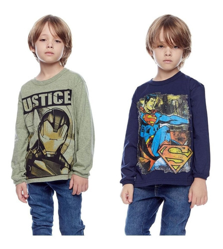 Pacote 9 Camisas Infantil Personagens Tv Heróis Oferta