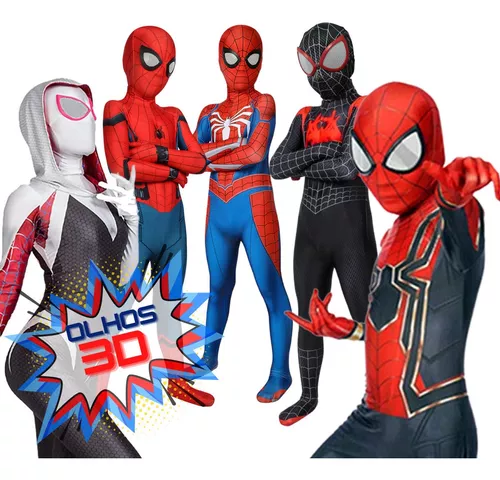 Fantasia homem aranha PS4 infantil nova mascara com olhos 3D