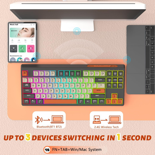 Attack Shark Teclado Para Juegos Con Modo Dual Bluetooth 5.0
