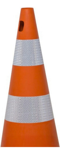 Kit 2 Cone Sinalização Refletivo Flexível Emborrachado 75cm Cor Laranja/branco