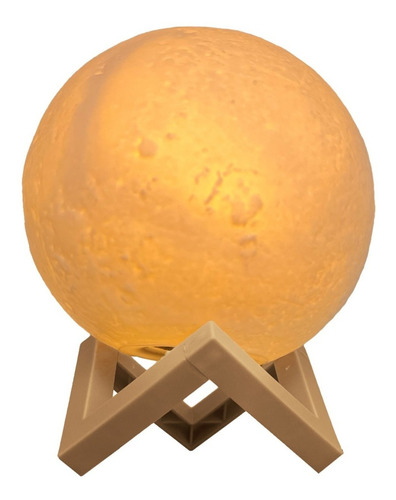 Luminária Lua Cheia Abajur Decoração Ambiente Moon Lamp 3d Cor da estrutura Luz quente