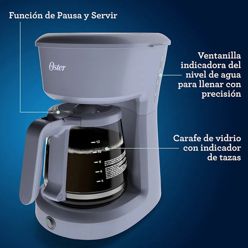 Cafetera Oster BVSTDCS12 semi automática gris de filtro 220V