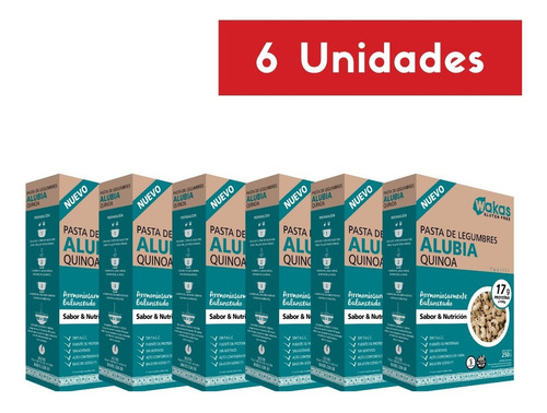 Pastas Wakas Alubia Y Quinoa Sin Tacc  X 250 Gr X6 Unidades