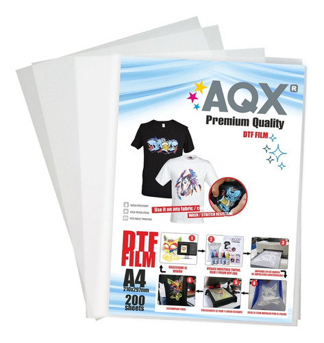 Basta De Papel Transfer Dark Pet Film Dtf A4 X 200 Hojas Aqx