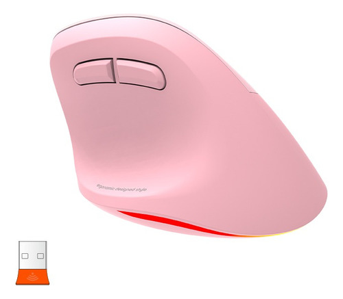 Mouse Vertical Para Zurdos Bluetooth Usb 2.4g Meetion Btm010 Color Rosa