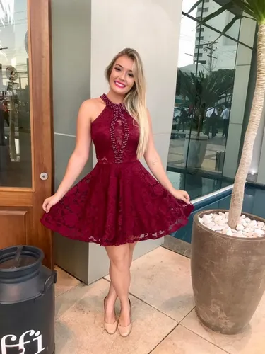 Vestido bordo hotsell curto festa