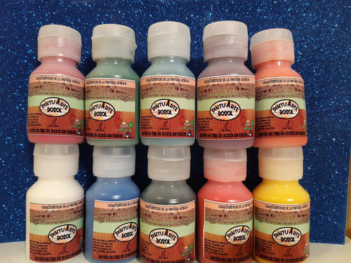 Imagen 3 de 10 de Pintura Acrilica Artesanias Rosol 60ml Pack ×10