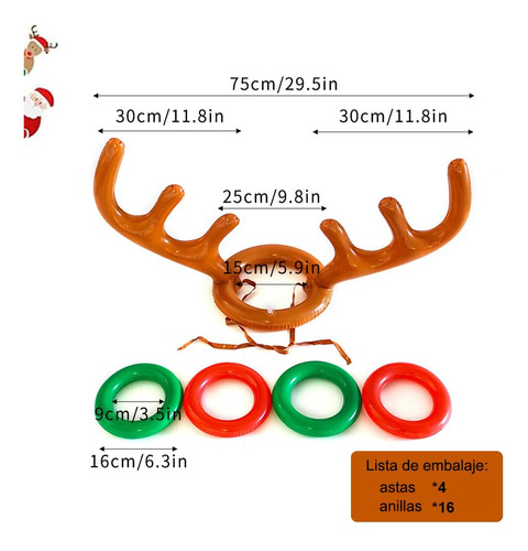 Juego De Lanzamiento De Anillos Inflables Reno Antler, Juego