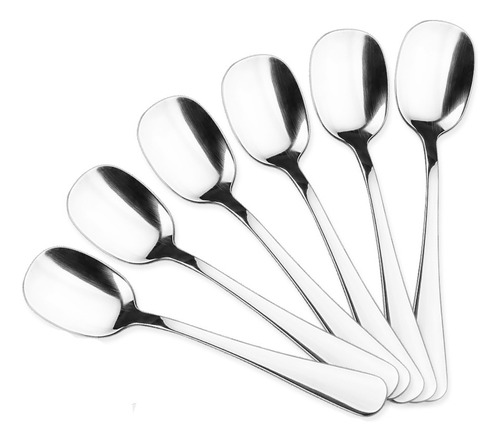 Set De 6 Cucharas Para Helado Acero Inox Classic 14.5 Cm Mango Plateado
