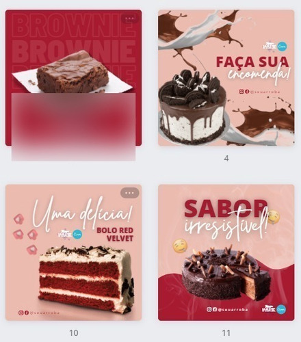 Imagem 6 de 10 de Pack Confeitaria +300 Artes 100% Editáveis No Canva + Bônu