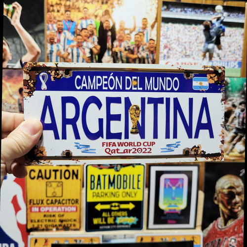 Cartel Chapa Argentina Campeon Del Mundo Apto Exterior 
