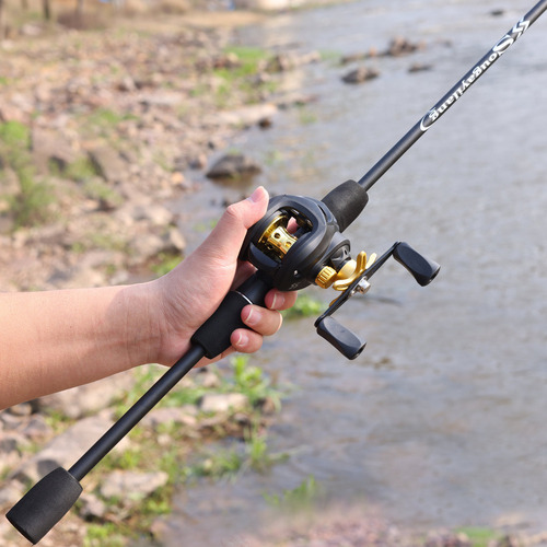 Kit De Pesca Carretilha 7,2:1 + Vara 5-10lb 1,80m 2 Partes